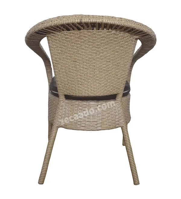 Zecado Diva 2 Seater Patio Set with Round Coffee Table in Honey & Black Corduroy Finish - Fawn & Black