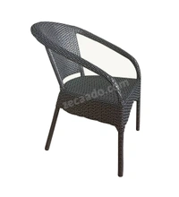 Zecado Enigma 4 Seater Patio Set with Square Coffee Table in Black & White Corduroy Finish - Black & White