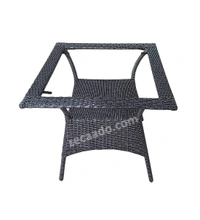Zecado Enigma 4 Seater Patio Set with Square Coffee Table in Black & White Corduroy Finish - Black & White