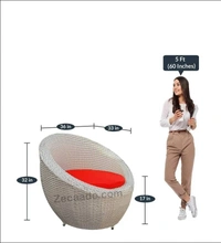 Zecado Fortune 2 Outdoor Patio Chairs in White Black Corduroy Finish with Red Cushions - White Black, Red