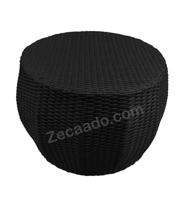 Zecado Fortune 2 Seater Outdoor Patio Set in Black Corduroy Finish with Red Cushion - Black, Red