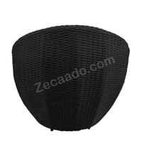 Zecado Fortune 2 Seater Outdoor Patio Set in Black Corduroy Finish with Yellow Cushion - Black, Yellow