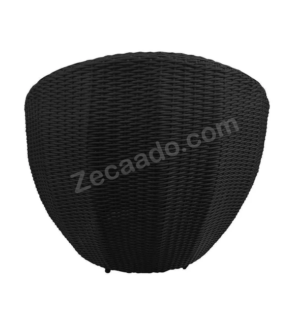 Zecado Fortune 2 Seater Outdoor Patio Set in Black Corduroy Finish with Yellow Cushion - Black, Yellow
