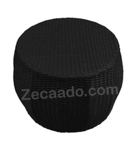 Zecado Fortune 2 Seater Outdoor Patio Set in Black Corduroy Finish with Blue Cushion - Black, Blue
