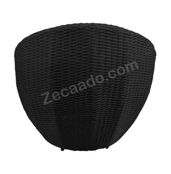 Zecado Fortune 2 Seater Outdoor Patio Set in Black Corduroy Finish with Blue Cushion - Black, Blue