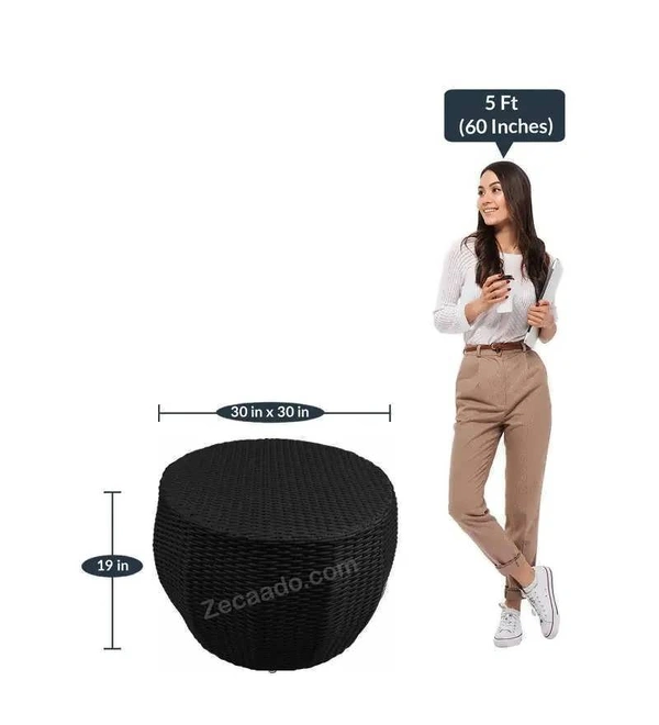 Zecado Fortune 2 Seater Outdoor Patio Set in Black Corduroy Finish with Cream Cushion - Black, Off-White