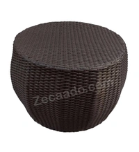 Zecado Fortune 4 Seater Outdoor Patio Set in Brown Corduroy Finish with Red Cushion - Brown, Red