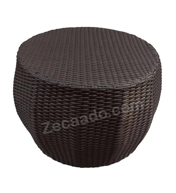 Zecado Fortune 4 Seater Outdoor Patio Set in Brown Corduroy Finish with Red Cushion - Brown, Red