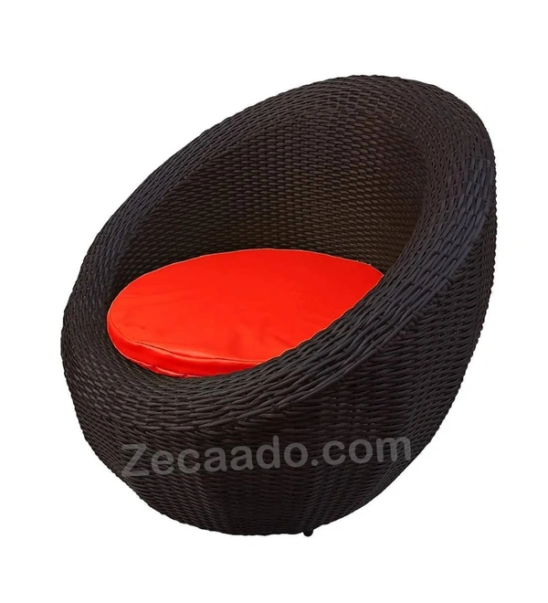 Zecado Fortune 4 Seater Outdoor Patio Set in Brown Corduroy Finish with Red Cushion - Brown, Red