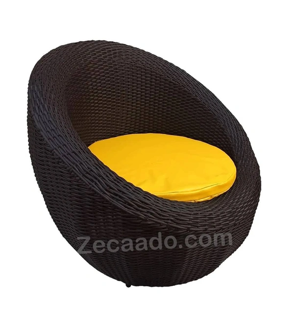 Zecado Fortune 2 Seater Outdoor Patio Set in Brown Corduroy Finish with Yellow Cushion - Brown, Yellow