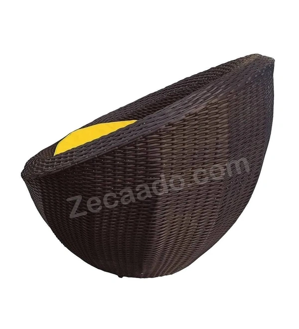 Zecado Fortune 2 Seater Outdoor Patio Set in Brown Corduroy Finish with Yellow Cushion - Brown, Yellow