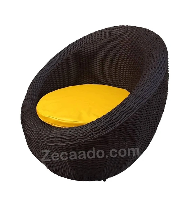 Zecado Fortune 2 Seater Outdoor Patio Set in Brown Corduroy Finish with Yellow Cushion - Brown, Yellow