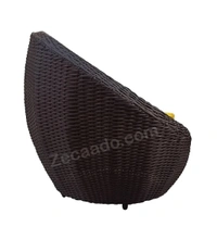 Zecado Fortune 2 Seater Outdoor Patio Set in Brown Corduroy Finish with Yellow Cushion - Brown, Yellow