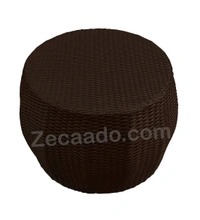 Zecado Fortune 4 Seater Outdoor Patio Set in Brown Corduroy Finish with Orange Cushion - Brown, Orange