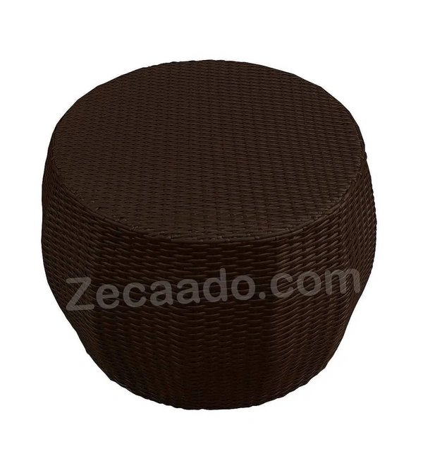 Zecado Fortune 4 Seater Outdoor Patio Set in Brown Corduroy Finish with Orange Cushion - Brown, Orange