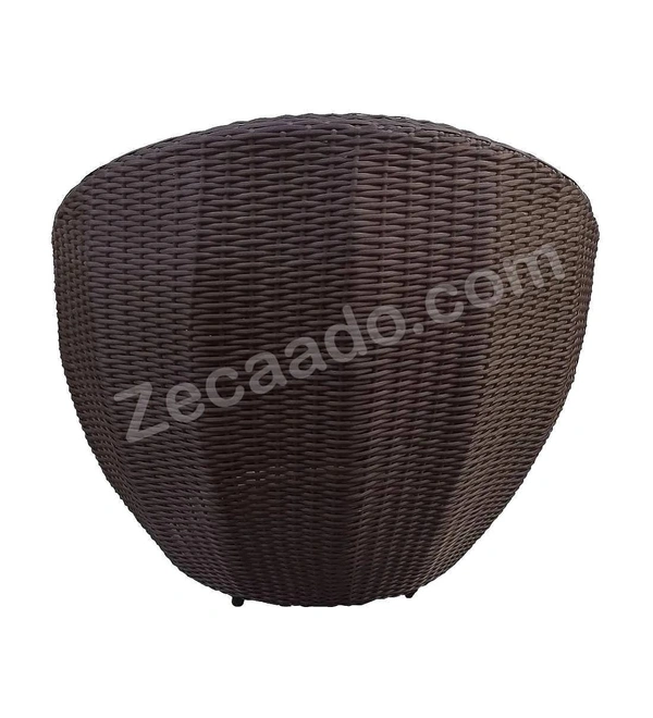 Zecado Fortune 4 Seater Outdoor Patio Set in Brown Corduroy Finish with Orange Cushion - Brown, Orange
