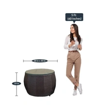 Zecado Fortune 2 Seater Outdoor Patio Set in Brown Corduroy Finish with Cream Cushion - Brown, Off-White