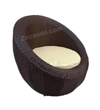Zecado Fortune 2 Seater Outdoor Patio Set in Brown Corduroy Finish with Cream Cushion - Brown, Off-White