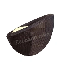 Zecado Fortune 2 Seater Outdoor Patio Set in Brown Corduroy Finish with Cream Cushion - Brown, Off-White