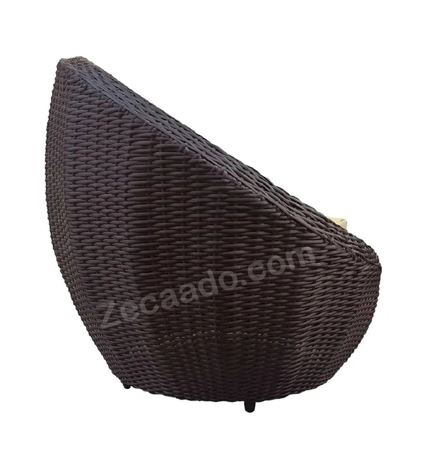 Zecado Fortune 2 Seater Outdoor Patio Set in Brown Corduroy Finish with Cream Cushion - Brown, Off-White