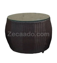Zecado Fortune 2 Seater Outdoor Patio Set in Brown Corduroy Finish with Cream Cushion - Brown, Off-White