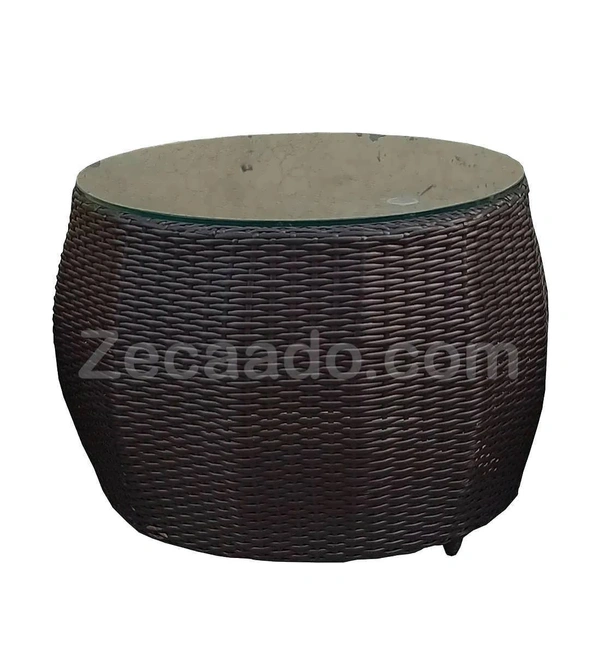 Zecado Fortune 2 Seater Outdoor Patio Set in Brown Corduroy Finish with Cream Cushion - Brown, Off-White