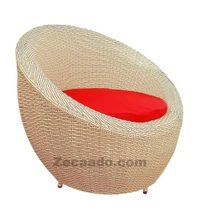 Zecado Fortune 2 Seater Outdoor Patio Set in Fawn & Black Corduroy Finish with Red Cushion - Fawn & Black, Red