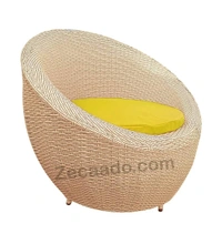 Zecado Fortune 2 Seater Outdoor Patio Set in Fawn & Black Corduroy Finish with Yellow Cushion - Fawn & Black, Yellow