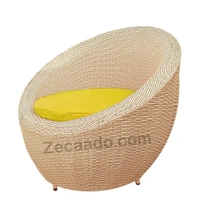 Zecado Fortune 2 Seater Outdoor Patio Set in Fawn & Black Corduroy Finish with Yellow Cushion - Fawn & Black, Yellow