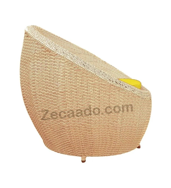 Zecado Fortune 2 Seater Outdoor Patio Set in Fawn & Black Corduroy Finish with Yellow Cushion - Fawn & Black, Yellow