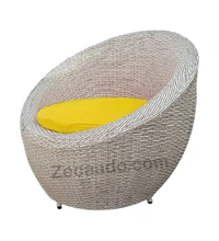Zecado Fortune 2 Seater Outdoor Patio Set in White Black Corduroy Finish with Yellow Cushion - White & Black, Yellow