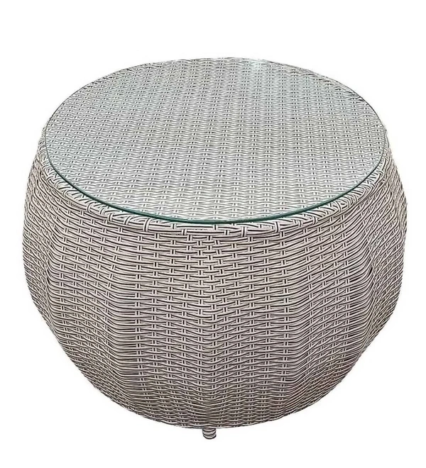 Zecado Fortune 2 Seater Outdoor Patio Set in White Black Corduroy Finish with Orange Cushion - White & Black, Orange