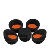 Zecado Fortune 4 Seater Outdoor Patio Set in Black Corduroy Finish with Orange Cushion - Black, Orange