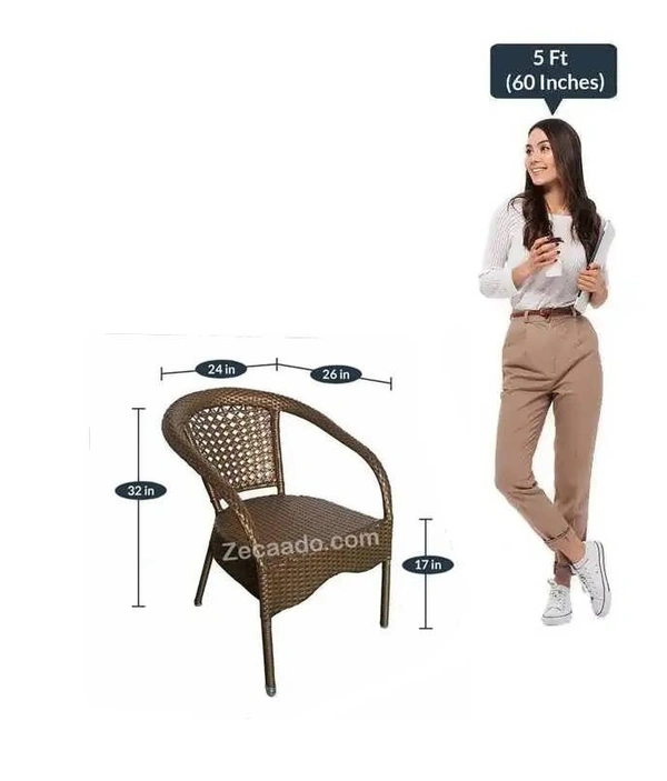 Zecado Galaxy 4 Seater Patio table set in Golden Corduroy Finish - Golden