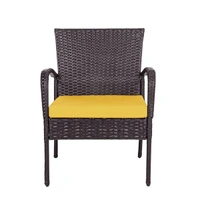 Zecado Haven 2 Seater Wicker Lawn Chair Set in Brown Corduroy Finish with Yellow Cushions - Brown, Yellow