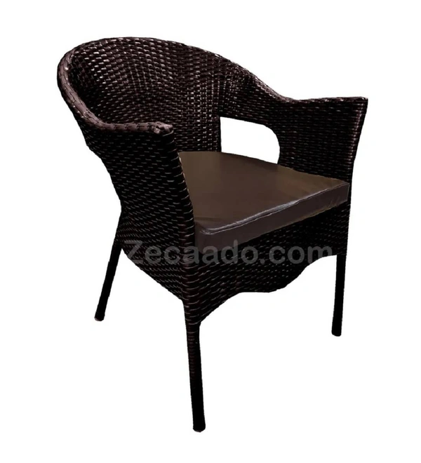 Zecado Jazz 2 Seater Patio Dining Set with Brown Cushions in Brown Corduroy Finish - Brown, Brown