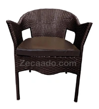 Zecado Jazz 2 Seater Patio Dining Set with Brown Cushions in Brown Corduroy Finish - Brown, Brown