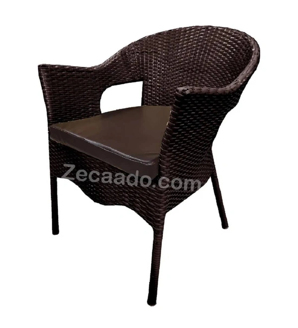 Zecado Jazz 2 Seater Patio Dining Set with Brown Cushions in Brown Corduroy Finish - Brown, Brown