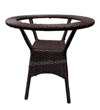 Zecado Jazz 4 Seater Patio Dining Set with Off-White Cushions in Brown Corduroy Finish - Brown, Off-White