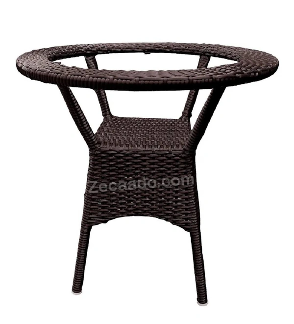 Zecado Jazz 4 Seater Patio Dining Set with Off-White Cushions in Brown Corduroy Finish - Brown, Off-White