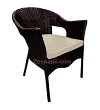Zecado Jazz 4 Seater Patio Dining Set with Off-White Cushions in Brown Corduroy Finish - Brown, Off-White