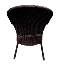 Zecado Jazz 4 Seater Patio Dining Set with Off-White Cushions in Brown Corduroy Finish - Brown, Off-White