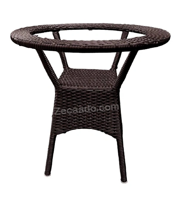 Zecado Jazz 4 Seater Patio Dining Set with Orange Cushions in Brown Corduroy Finish - Brown, Orange