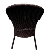 Zecado Jazz 4 Seater Patio Dining Set with Orange Cushions in Brown Corduroy Finish - Brown, Orange