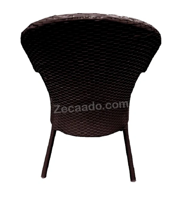 Zecado Jazz 4 Seater Patio Dining Set with Orange Cushions in Brown Corduroy Finish - Brown, Orange