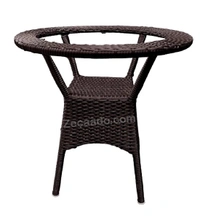 Zecado Jazz 4 Seater Patio Dining Set with Red Cushions in Brown Corduroy Finish - Brown, Red