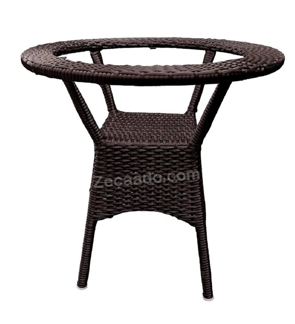 Zecado Jazz 4 Seater Patio Dining Set with Red Cushions in Brown Corduroy Finish - Brown, Red