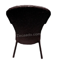 Zecado Jazz 4 Seater Patio Dining Set with Red Cushions in Brown Corduroy Finish - Brown, Red