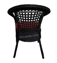 Zecado Joy 2 Seater Patio Coffee Table with Red Cushions in Black Corduroy Finish - Black