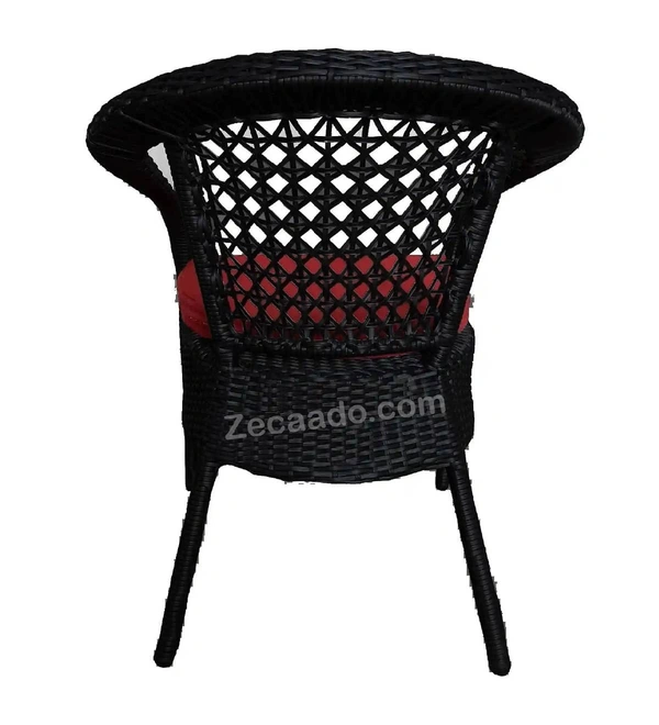 Zecado Joy 2 Seater Patio Coffee Table with Red Cushions in Black Corduroy Finish - Black